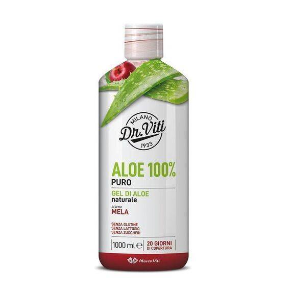 Dr Viti Aloe 100% Puro Succo di Aloe Naturale Depurativo e Lenitivo 1000 Ml Aroma Mela | Acquista Online su Farmaclick