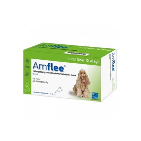 Amflee Trattamento di Pulci Zecche e Pidocchi Cani ( 10-20 Kg) 3 Pipette Monodose da 1.34 Ml | Acquista Online su Farmaclick