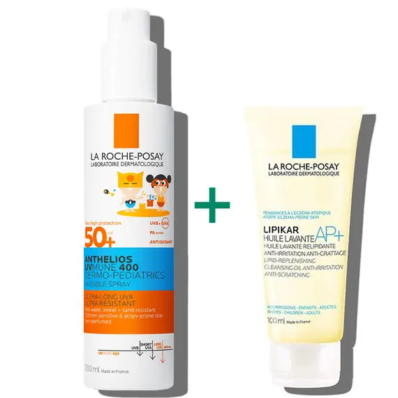 Anthelios 50+ Uvmune 400 Dermo Pediatric Spray Invisibile 200 Ml con Omaggio Lipikar Olio Detergente 100 Ml | Acquista Online su Farmaclick