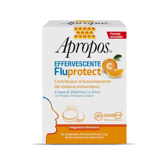 Apropos Effervescente Fluprotect 20 Compresse Gusto Arancia | Acquista Online su Farmaclick