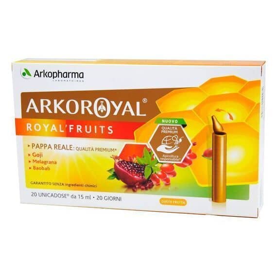 Arkopharma Arkoroyal Royal Fruits Integratore di Pappa Reale 20 Fiale Gusto Frutta | Acquista Online su Farmaclick
