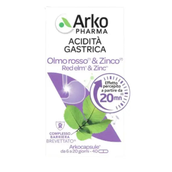Arkopharma Aciditã Gastrica Olmo Rosso e Zinco 40 Capsule | Acquista Online su Farmaclick
