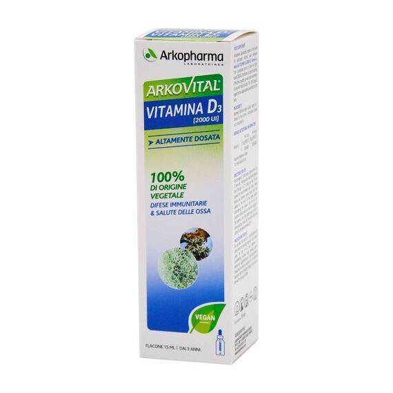 Arkopharma Arkovital Vitamina D3 Integratore per le Difese Immunitarie e le Ossa Flacone da 15 Ml | Acquista Online su Farmaclick