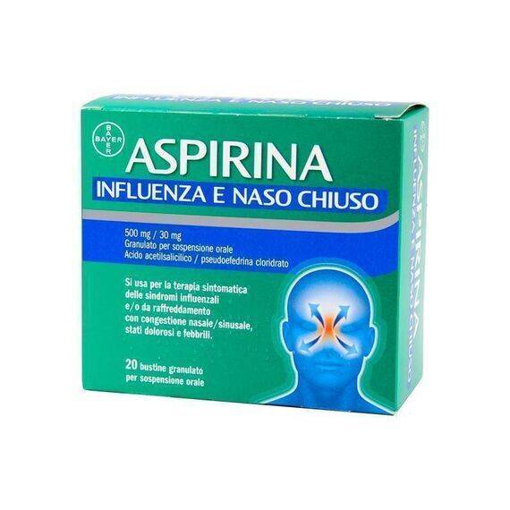 Aspirina Influenza e Naso Chiuso 20 Bustine Granulato per Sospensione Orale | Acquista Online su Farmaclick
