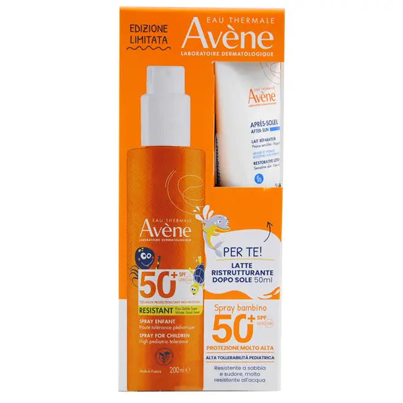 Avã¨ne Spray Bambino Protezione Molto Alta Spf50+ 200ml + Latte Doposole Ristrutturante 50ml | Acquista Online su Farmaclick