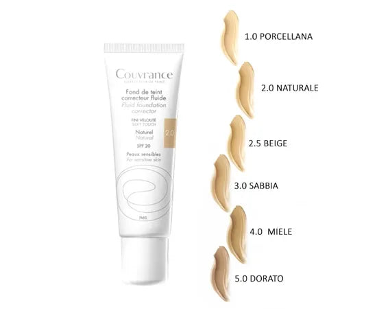 Avene Couvrance Fondotinta Correttore Fluido Effetto Vellutato 30 Ml Naturale 2.0