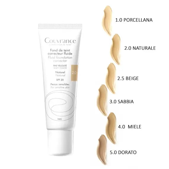 Avene Couvrance Fondotinta Correttore Fluido Effetto Vellutato 30 Ml Naturale 2.0 | Acquista Online su Farmaclick