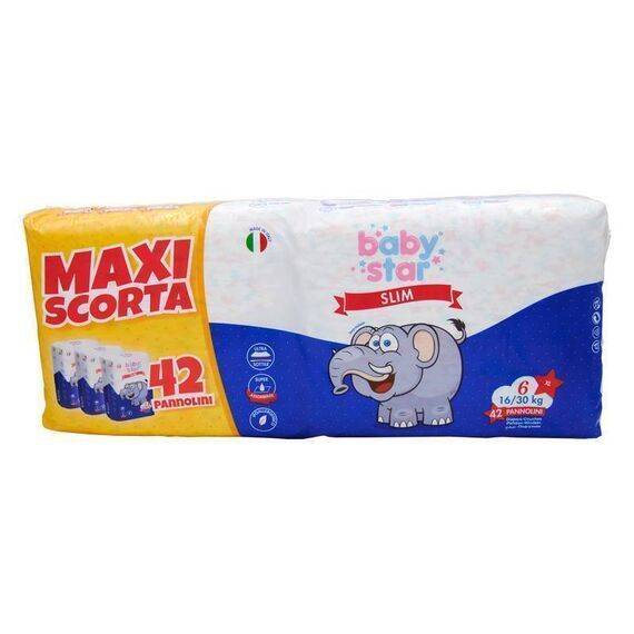 Baby Star 42 Pannolini Slim 6 Xl 16-30 Kg Confezione Maxi Scorta | Acquista Online su Farmaclick