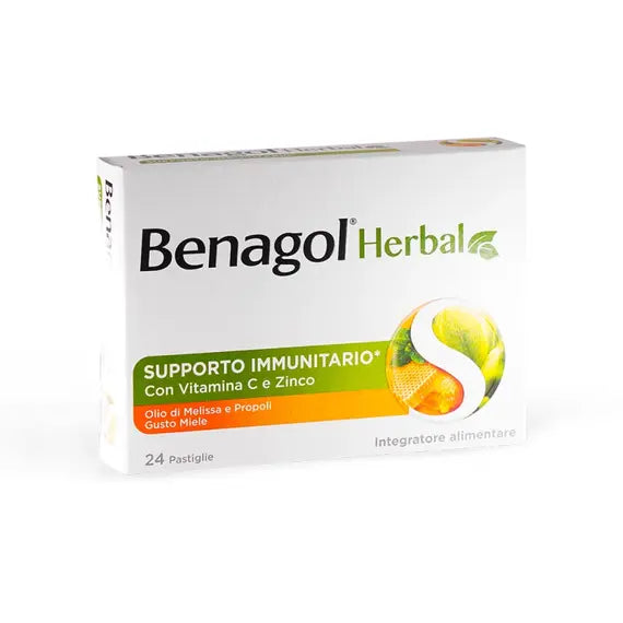 Benagol Herbal Integratore Alimentare per il Supporto Immunitario 24 Pastiglie Gusto Miele | Acquista Online su Farmaclick