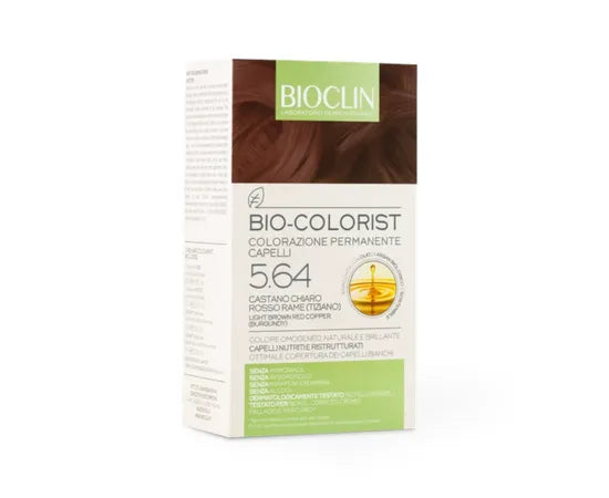 Bioclin Bio Colorist Colorazione Permanente Capelli Con Olio Di Argan Biologico 5.64 Castano Chiaro Rosso Rame Tiziano