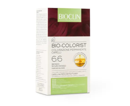 Bioclin Bio Colorist Colorazione Permanente Capelli Con Olio Di Argan Biologico 6.6 Biondo Scuro Rosso