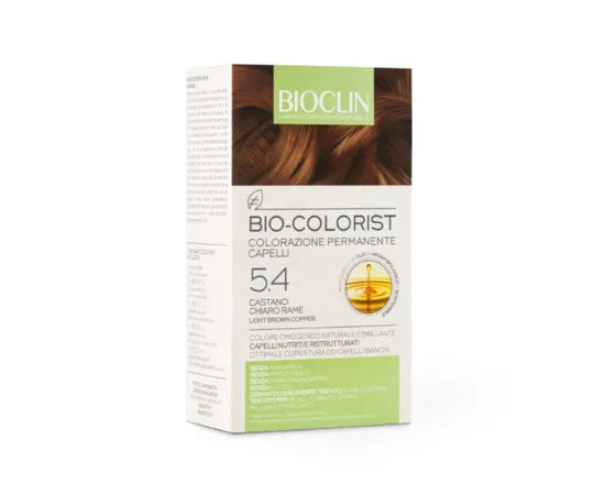 Bioclin Bio Colorist Colorazione Permanente Capelli Con Olio Di Argan Biologico 5.4 Castano Chiaro Rame