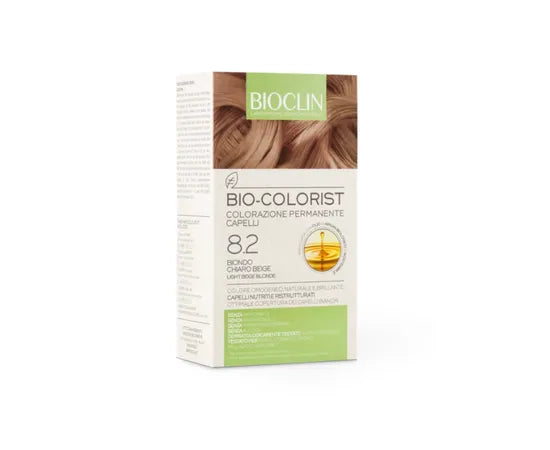Bioclin Bio Colorist Colorazione Permanente Capelli Con Olio Di Argan Biologico 8.2 Biondo Chiaro Beige
