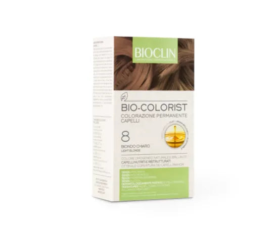 Bioclin Bio Colorist Colorazione Permanente Capelli Con Olio Di Argan Biologico 8 Biondo Chiaro