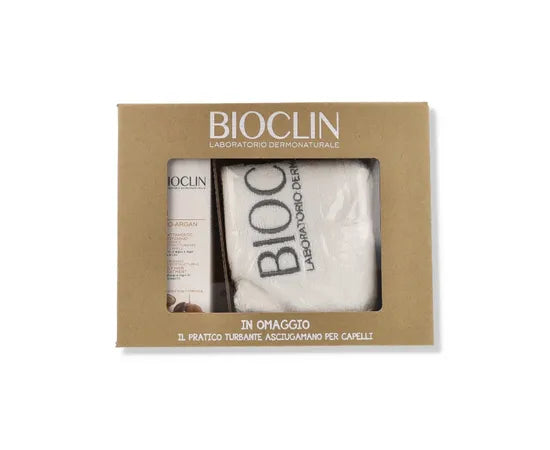 Bioclin Cofanetto Con Bio Argan Trattamento Quotidiano Per Capelli Con Turbante Asciugamano In Omaggio