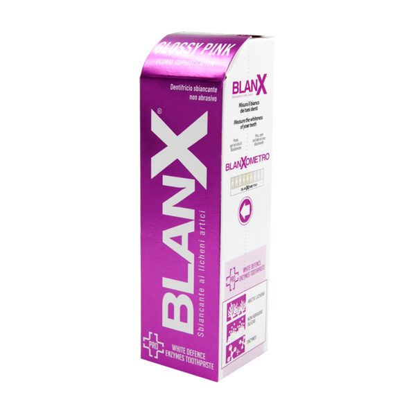 Blanx Glossy Pink Floral Sophistication Dentifricio Sbiancante Ai Licheni Artici 75 Ml | Acquista Online su Farmaclick