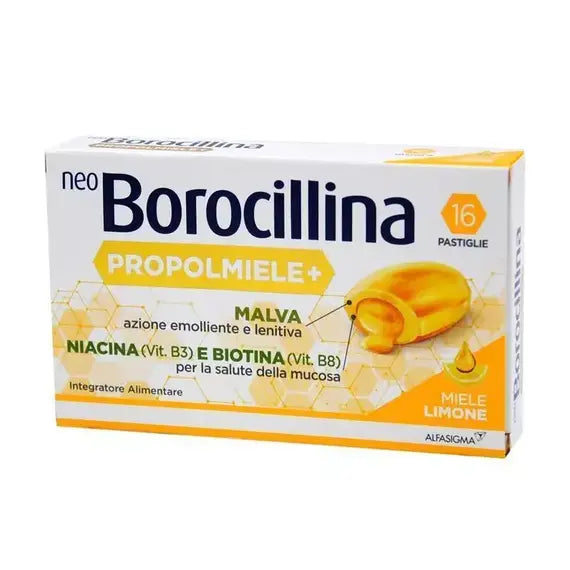 Neoborocillina Propolmiele+ Integratore Ad Azione Emolliente Lenitiva 16 Pastiglie Miele Limone | Acquista Online su Farmaclick