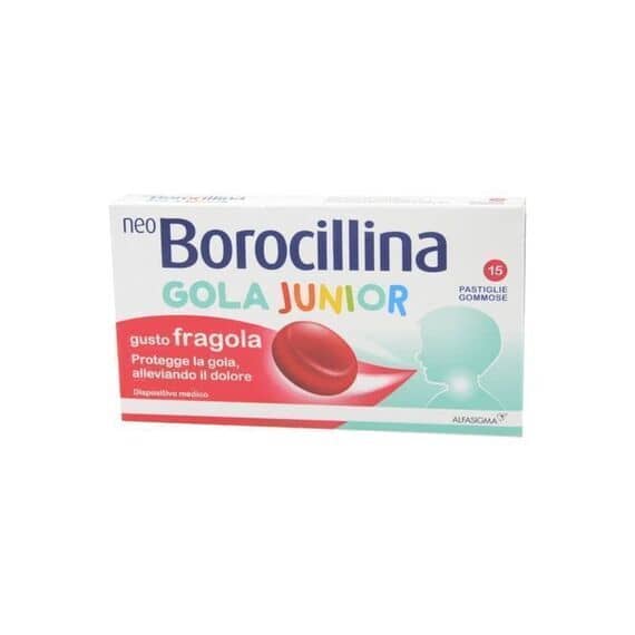 Neoborocillina Gola Junior 15 Pastiglie Gommose Gusto Fragola | Acquista Online su Farmaclick