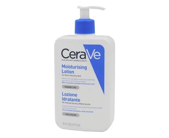 CeraVe Feuchtigkeitsspendende Lotion für trockene bis sehr trockene Haut 473 ml