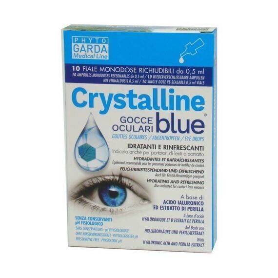 Crystalline Blue Gocce Oculari Idratanti Rinfrescanti 10 Fiale Monodose Richiudibili | Acquista Online su Farmaclick