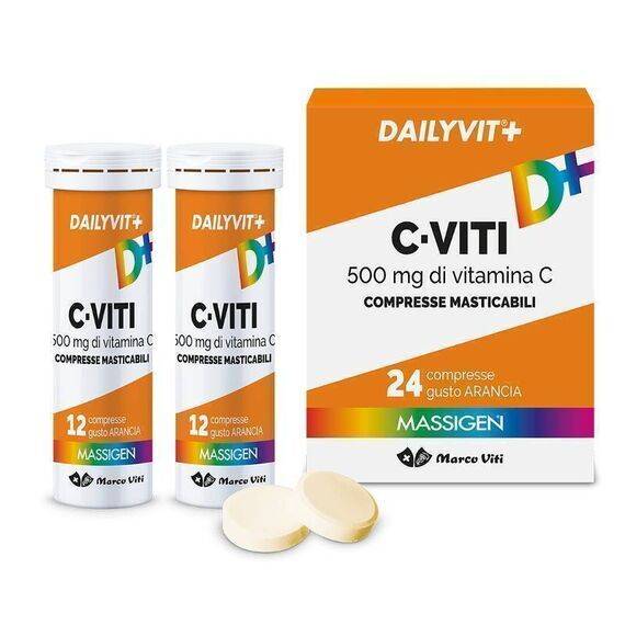 Dailyvit+ C Viti 500 Mg Integratore Alimentare di Vitamina C 24 Compresse Masticabili Gusto Arancia | Acquista Online su Farmaclick