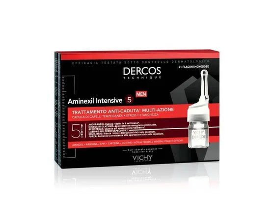 Vichy Dercos Aminexil Intensive 5 Anti-Haarausfall-Kur für Männer 21 Ampullen