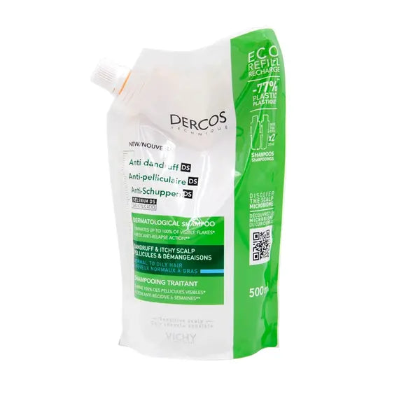 Vichy Dercos Shampoo Anti Forfora Ds Capelli Normali e Grassi Ricarica 500 Ml | Acquista Online su Farmaclick
