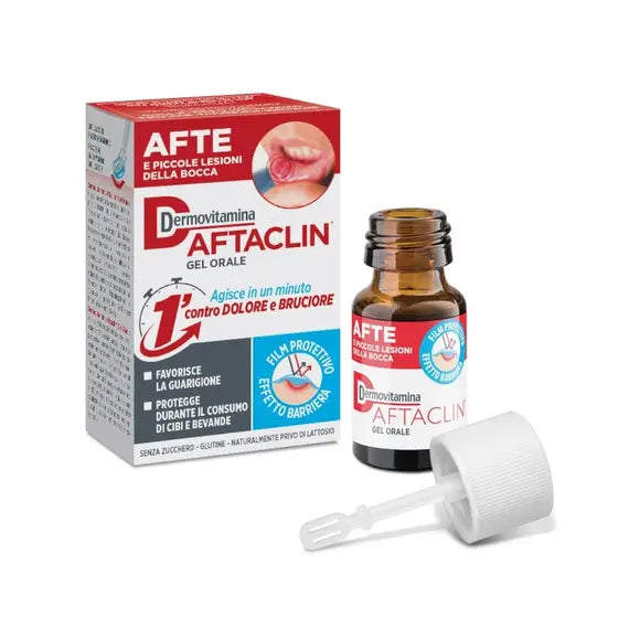 Dermovitamina Afteclin Gel Orale Afte e Lesioni della Bocca 7 Ml | Acquista Online su Farmaclick