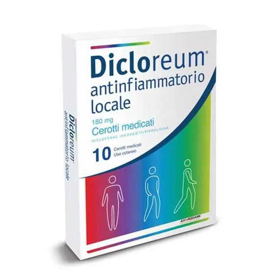 Dicloreum Antinfiammatorio Locale 180mg 10 Cerotti Medicati Uso Cutaneo | Acquista Online su Farmaclick