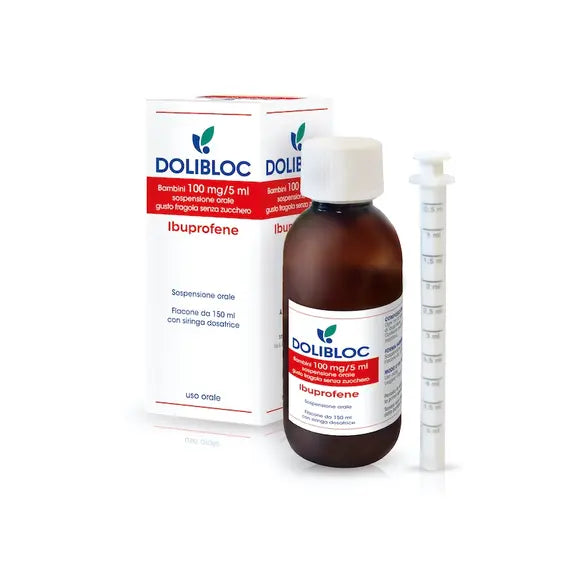 Dolibloc Bambini 100 mg/ 5 ml Ibuprofene gusto fragola 150 ml