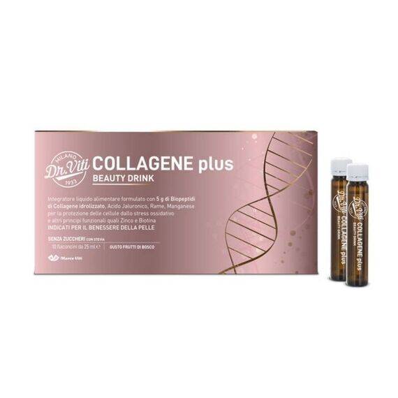 Dr Viti Collagene Plus Beauty Drink Integratore Alimentare per la Pelle 10 Flaconcini Gusto Frutti di Bosco | Acquista Online su Farmaclick