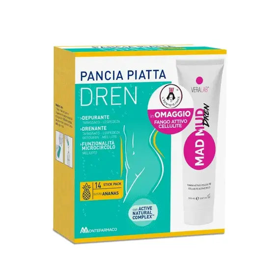 Dren Pancia Piatta Gusto Ananas 14 Bustine + Omaggio Elastidren Gel Torba 100ml | Acquista Online su Farmaclick