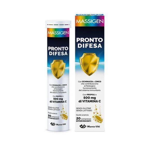 Massigen Pronto Difesa Marco Viti Integratore Alimentare per il Sistema Immunitario 20 Compresse Effervescenti Gusto Arancia | Acquista Online su Farmaclick