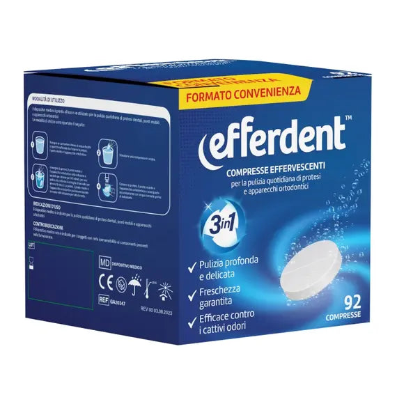 Efferdent Compresse Effervescenti 3 in 1 92 Compresse | Acquista Online su Farmaclick