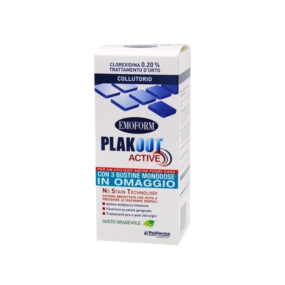 Emoform Plakout Active Collutorio 0,20 % Clorexidina 200 Ml + 3 Bustine | Acquista Online su Farmaclick