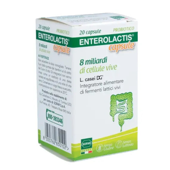 Enterolactis Probiotico Fermenti Lattici Vivi 20 Capsule | Acquista Online su Farmaclick
