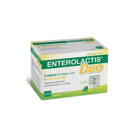 Enterolactis Duo Probiotico Fermenti Lattici Vivi 20 Bustine | Acquista Online su Farmaclick
