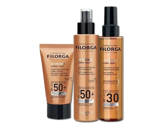 Promozione Solari Filorga Sconto 50%: UV-Bronze Corps SPF 50 - UV-Bronze Corps SPF 30 - UV-Bronze Visage SPF 50