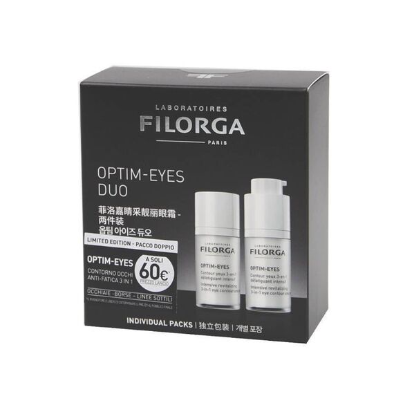 Filorga Optim Eyes Duo Contorno Occhi Anti Fatica 3 in 1 Edizione Limitata Pacco Doppio 2x150 Ml | Acquista Online su Farmaclick