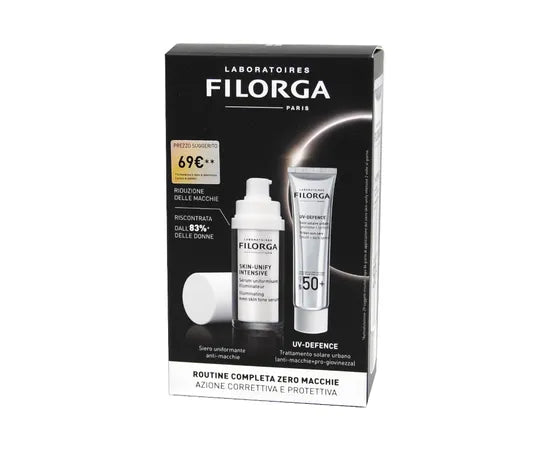 Filorga Routine Zero Macchie Skin Unify Intensive Siero Uniformante Illuminante 30 Ml + Uv Defence Solare Spf50+ 40 Ml