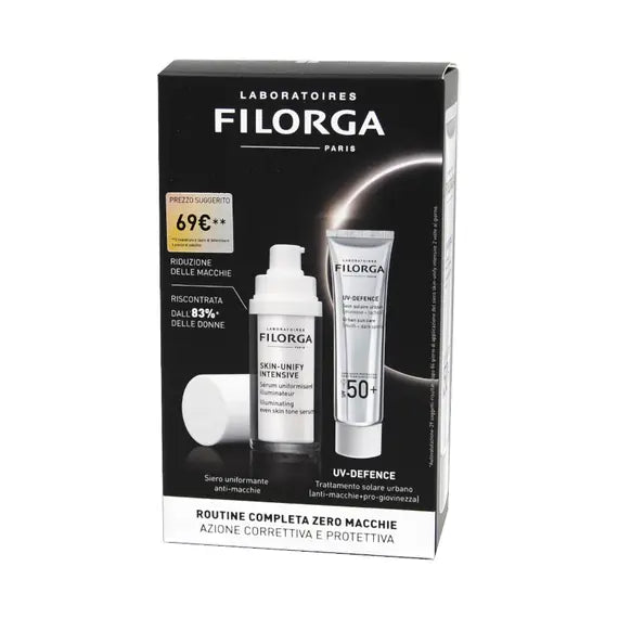Filorga Routine Zero Macchie Skin Unify Intensive Siero Uniformante Illuminante 30 Ml + Uv Defence Solare Spf50+ 40 Ml | Acquista Online su Farmaclick