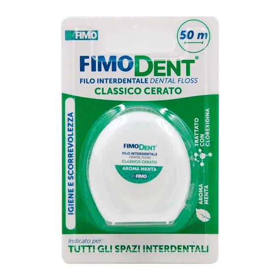 Fimodent Filo Interdentale Dental Floss Classico Cerato Igene e Scorrevolezza 50m. | Acquista Online su Farmaclick