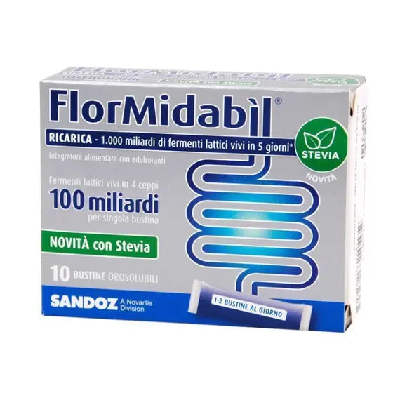 Flormidabil Ricarica Integratore con Fermenti Lattici con Stevia 10 Bustine Orosolubili | Acquista Online su Farmaclick