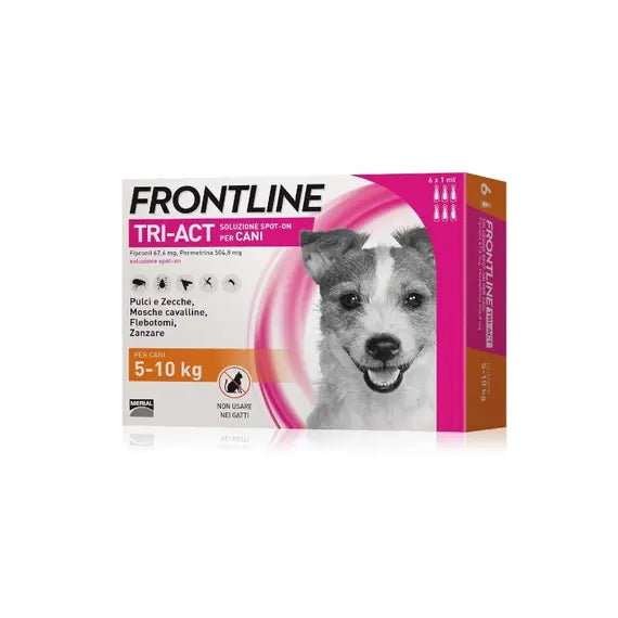 Frontline Tri-act Spot-on Soluzione 6 Pipette 1 Ml 504,8 Mg + 67,6 Mg Cani da 5 a 10 Kg | Acquista Online su Farmaclick