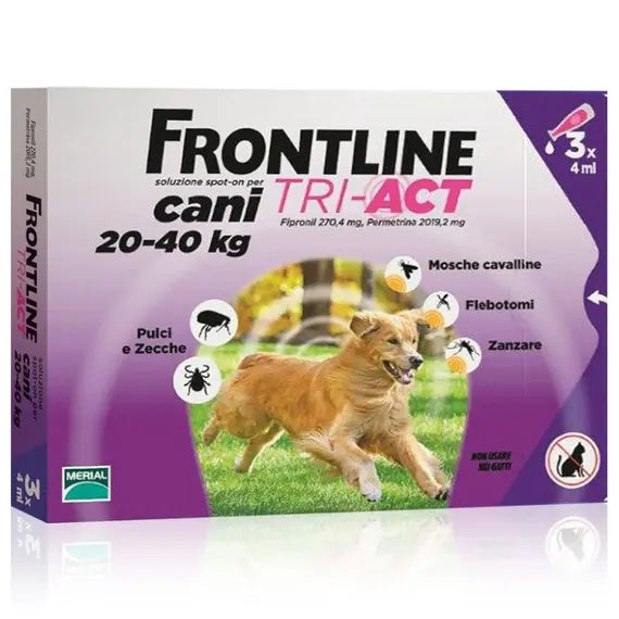Frontline Tri Act Soluzione Spot On per Cani da 20 40 Kg 3 Pipette da 4 Ml | Acquista Online su Farmaclick