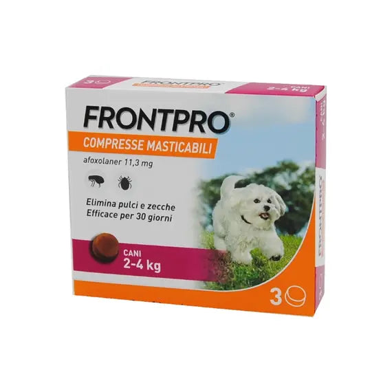Frontpro Cani 2 - 4 Kg Pulci e Zecche 3 Compresse Masticabili | Acquista Online su Farmaclick
