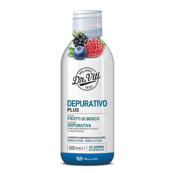 Dr Viti Depura Plus Integratore Alimentare Depurativo e Antiossidante Gusto Frutti di Bosco 500 Ml | Acquista Online su Farmaclick