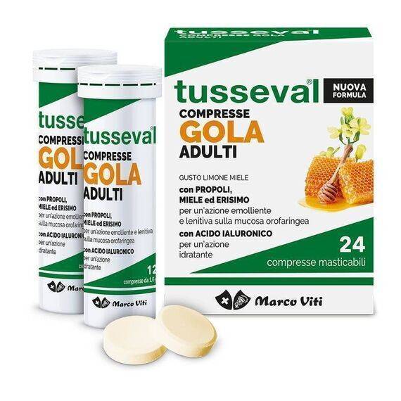 Tusseval Gola Adulti Marco Viti 24 Compresse Aroma Limone e Miele | Acquista Online su Farmaclick