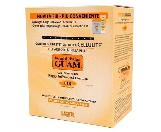 Guam Fanghi Alga Guam Neuheit FIR Gegen Cellulite Dose 1000 g + Creme-Gel 200 ml