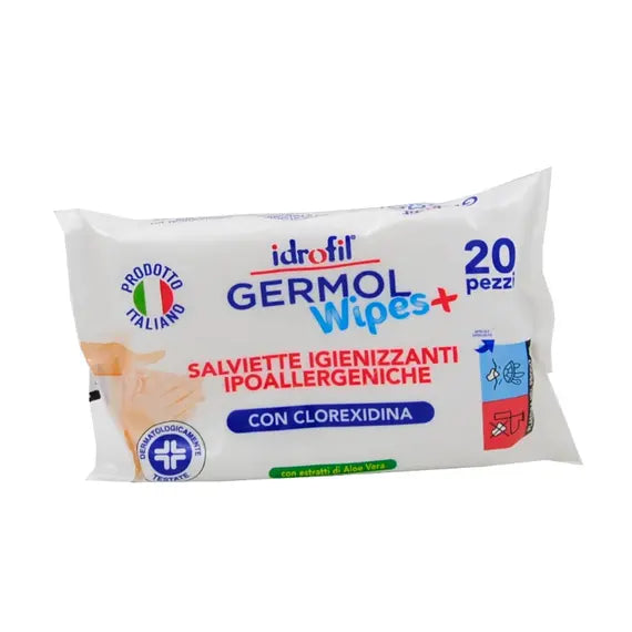 Idrofil Germol Wipes+ Salviettine Igienizzanti Ipoallergeniche 20 Pz | Acquista Online su Farmaclick